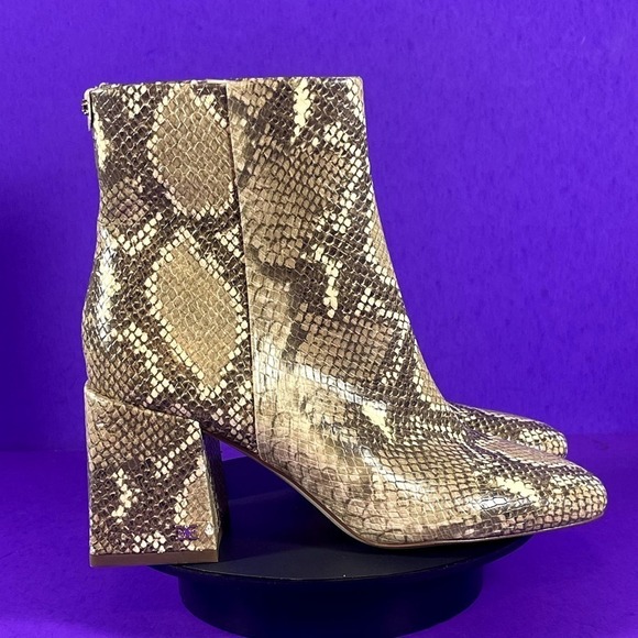 Sam Edelman Women's Tan Snake Print DaRuby Ankle Bootie Shoe Size 5.5-NEW - Picture 1 of 11